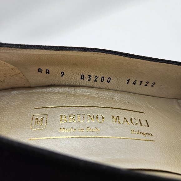Bruno Magli Black Satin Mid-Heel Pumps – Size 9 AA – Made in Italy - Picture 6 of 10
